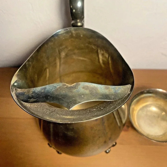 Vintage Gorham Silver Plate YH342 Footed Pitcher and Small Bowl - Picture 6 of 15